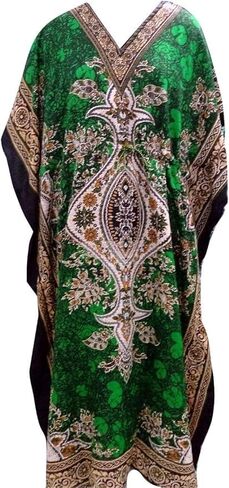 طباعة الأزهار الطويلة Caftan Tunic Dress Nightdress Beach Maxi Kaftan Nightwear بالإضافة إلى التستر على النساء in Kuwait