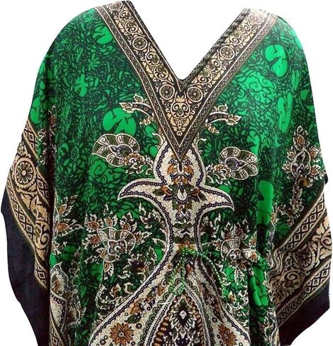 طباعة الأزهار الطويلة Caftan Tunic Dress Nightdress Beach Maxi Kaftan Nightwear بالإضافة إلى التستر على النساء in Kuwait