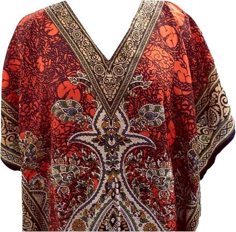 طباعة الأزهار الطويلة Caftan Tunic Dress Nightdress Beach Maxi Kaftan Nightwear بالإضافة إلى التستر على النساء in Kuwait