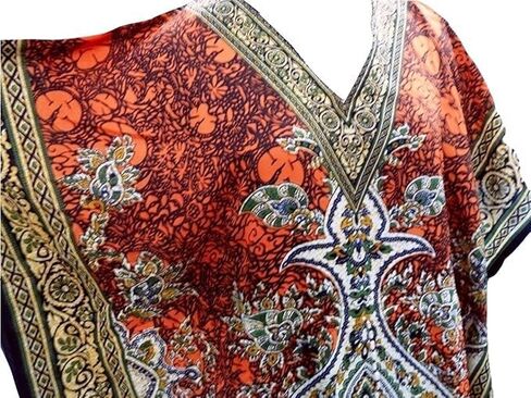 طباعة الأزهار الطويلة Caftan Tunic Dress Nightdress Beach Maxi Kaftan Nightwear بالإضافة إلى التستر على النساء in Kuwait