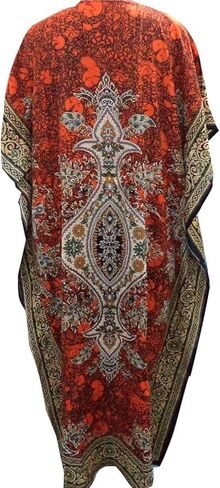 طباعة الأزهار الطويلة Caftan Tunic Dress Nightdress Beach Maxi Kaftan Nightwear بالإضافة إلى التستر على النساء in Kuwait
