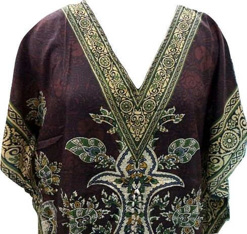طباعة الأزهار الطويلة Caftan Tunic Dress Nightdress Beach Maxi Kaftan Nightwear بالإضافة إلى التستر على النساء in Kuwait