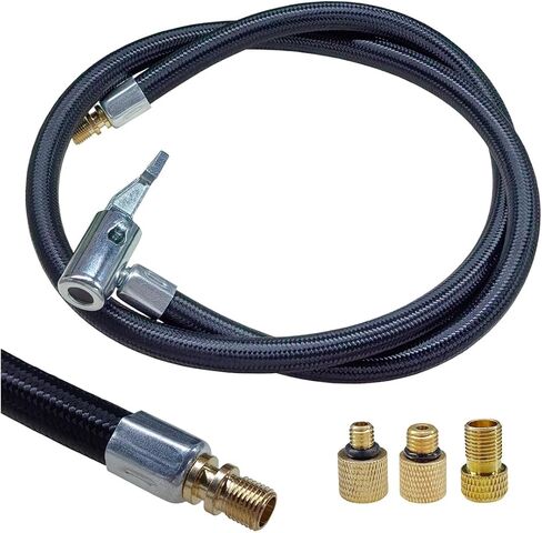 Car Tire Inflator Hose Adapter, High-Pressure Air Compressor Hose, Lock-on Air Chuck Connector Extension Tube with Converting Nuts, Quick-Inflation Hose for Tire Pump in Saudi Arabia