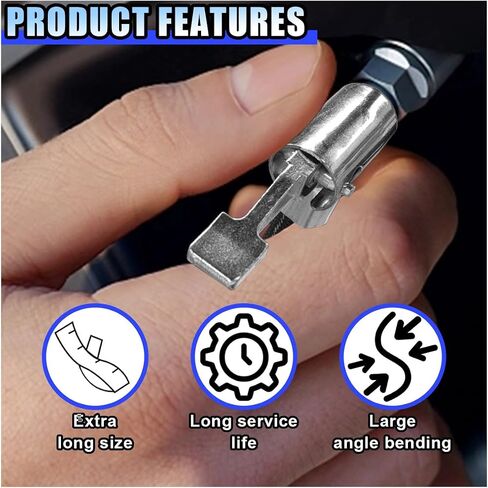 Car Tire Inflator Hose Adapter, High-Pressure Air Compressor Hose, Lock-on Air Chuck Connector Extension Tube with Converting Nuts, Quick-Inflation Hose for Tire Pump in Saudi Arabia
