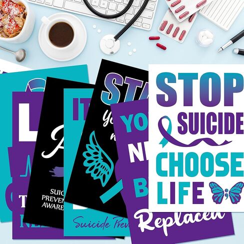 BeYumi Heart Health Awareness Poster - 9Pcs Heart Health Awareness Posters Red Ribbon Heart Disease Month Awareness Poster for Campaign School Event Supplies Classroom Charity Welfare Activities Decor in Kuwait