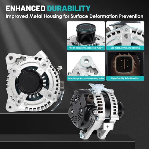 11129 Alternator 12V 130 Amp, 7-Groove Pulley Fit for Toyota Tacoma V6 4.0L 05-15, for 4Runner V6 4.0L 03-09 Automotive Replacement Alternators 270600P010, 270600P02084, 2706031020 in Saudi Arabia