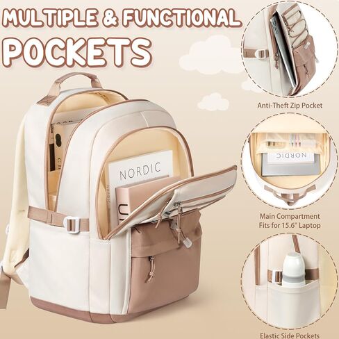 حقيبة الظهر Fimibuke Kids for Girls ، 3 PCS Proof Girls Backpack with Box Box & Pencil Case ، Lightweight Bookbag مجموعة حقيبة مدرسة Teen Girl Travel لطلاب المدارس الثانوية الابتدائية in Kuwait