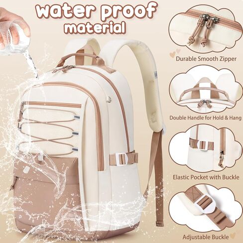 حقيبة الظهر Fimibuke Kids for Girls ، 3 PCS Proof Girls Backpack with Box Box & Pencil Case ، Lightweight Bookbag مجموعة حقيبة مدرسة Teen Girl Travel لطلاب المدارس الثانوية الابتدائية in Kuwait