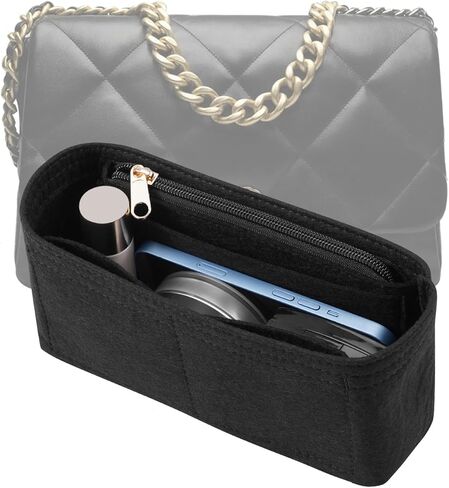 Purse Organizer Insert for CHANEL 19 Flap Bag Organizer Insert Handbag (Beige, Small) in Kuwait