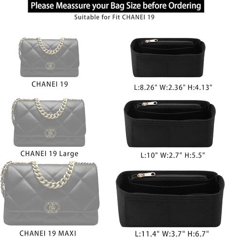 Purse Organizer Insert for CHANEL 19 Flap Bag Organizer Insert Handbag (Beige, Small) in Kuwait