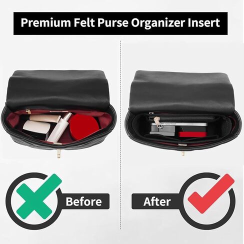 Purse Organizer Insert for CHANEL 19 Flap Bag Organizer Insert Handbag (Beige, Small) in Kuwait