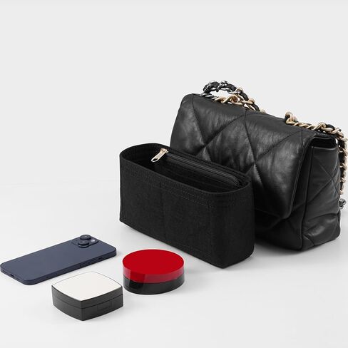 Purse Organizer Insert for CHANEL 19 Flap Bag Organizer Insert Handbag (Beige, Small) in Kuwait