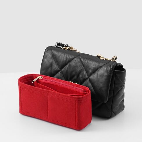 Purse Organizer Insert for CHANEL 19 Flap Bag Organizer Insert Handbag (Beige, Small) in Kuwait