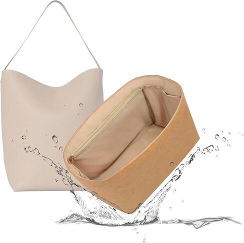 Lightweight Purse Insert Fit for The Row N/S Parker Tote, Waterproof Dupontpaper Surface and Silky Satin Lining(Small, Chai) in Saudi Arabia