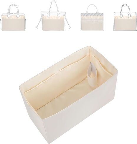 19Neat Thin Silky Purse Organizer Insert, Waterproof Nylon Surface and Satin Lining, Fits Neverfull Speedy L.ongchamp and More(Mini,Beige) in Kuwait