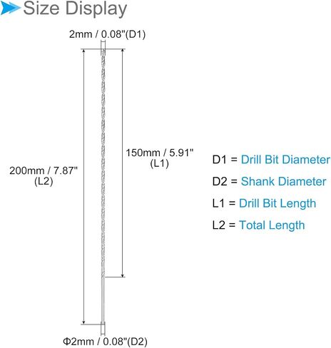 Extra Long Twist Drill Bits 4.2mm x 200mm High Speed Steel Twist Drill Bit - (Applications: for Metal Woodwork Plastic Aluminum) 4-Pieces in Saudi Arabia