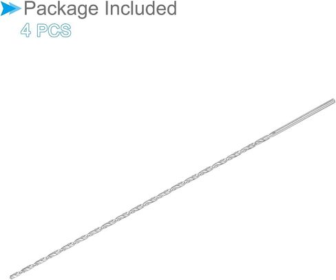 Extra Long Twist Drill Bits 4.2mm x 200mm High Speed Steel Twist Drill Bit - (Applications: for Metal Woodwork Plastic Aluminum) 4-Pieces in Saudi Arabia