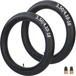 4.00/4.10-18 3.50-18 Inner Tube with TR4 Straight Valve Stem for 4.00-18 3.50-18 (100/100-18 120/80-18 120/90) Motorcycle Motorbike Pit Dirt Bike Trail Bike, 2Pcs