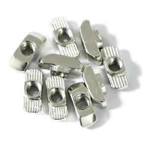 1/4"-20 Threaded Standard Steel Drop in T-Nut, Drop in T-Nuts Accessory Hardware Nuts for 15 40 Series Aluminum Extrusion Profiles Rail, 20 Packs