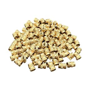 330 Pcs Heat Inserts Brass Threaded Insert Nuts M2 M3 M4 M5 Female Thread Knurled Nut Inserts Embedment Nut for 3D Printing Part