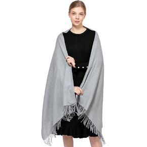 Womens Soft Pashmina Wrap Shawl Thick Scarf Warm Solid Color Stole with Tassel for Spring Fall Winter