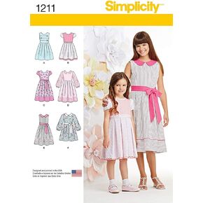 Simplicity 1211 Girl's Dress Sewing Patterns, Sizes KS (7-14)