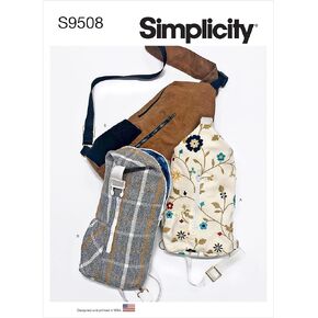 Simplicity Cross-Body Bag Sewing Pattern Kit, Code S9508, Two Sizes, Multicolor