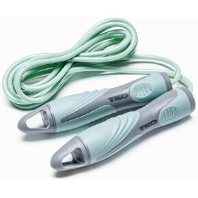 TKO Ergonomic Handle Jump Rope, Tangle-Free PVC Jumprope, Adjustable Length, Jump Ropes for Fitness for Women