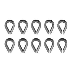 US STAINLESS 10 Pieces Stainless Steel 316 6mm Rope Thimbles Marine Grade for Rope Size 1/4"