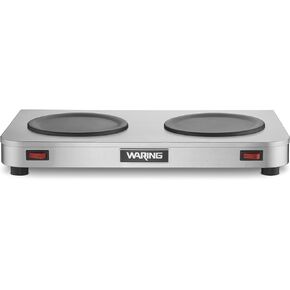 Waring Commercial WCW10 Café Deco Single Coffee Carafe Warmer, 120V, 5-15 Phase Plug, Single Burner Silver