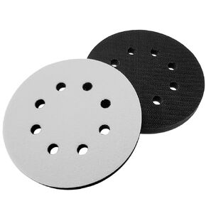 2 Pack 5 Inch 8 Holes Sponge Cushion Buffer Orbital Sander Foam Pad Backing Pad - Hook and Loop Soft Interface Pads for Automobile Metal Polishing