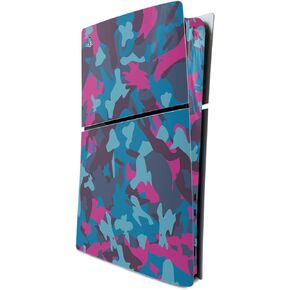 MightySkins Skin Compatible with Playstation 5 Slim Disk Edition Console Only - Contrast Hibiscus | Protective, Durable, and Unique Vinyl Decal wrap Cover | Easy to Apply | Made in The USA
