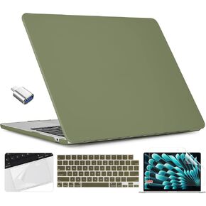 TWOLSKOO Compatible with M3 MacBook Air 15 Inch Case 2024 2023 A2941 M2 A3114 Liquid Retina Display & Touch ID, Glitter Bling Protective Plastic Hard Shell Case Cover with Type C Adapter, Star Clear