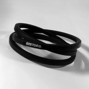 BESTORQ BB148 Rubber V-Belt, Wrapped/Hex, Black, 151" Length x 0.66" Width x 0.55" Height