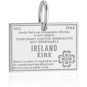 European Passport Travel Charm Sterling Silver