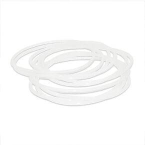 Flyshop 5 Pcs Clear White Silicone Sealing Rings O Ring Gasket, Round Band, 5.31" OD 5" ID 0.16" Width, 135 x 127 x 4 mm