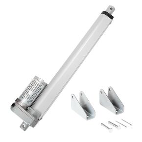 12V DC Linear Actuator Heavy Duty Electric Actuator with Mounting Brackets Linear Motion Actuators for Home Automation, Outdoor, Agriculture and Industrial Equipment (10 inch, 900N)