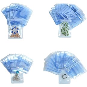 Self Seal Plastic Bags Zipper Lock Clear PVC Jewelry Packing Storage Bag for Zip Anti-oxidation Poly Pouch (100, 10.5x10.5cm (4.1x4.1 inch))