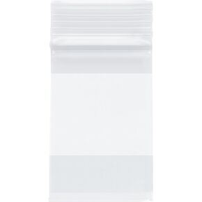 Plymor 2" x 3" (Pack of 100), 4 Mil with White-Block Heavy Duty Zipper Reclosable Plastic Bags
