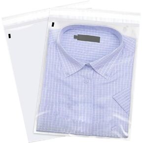 200 Count 12" x 15" Clear Plastic Bags, Self Seal, Transparent Poly Bags for Packing