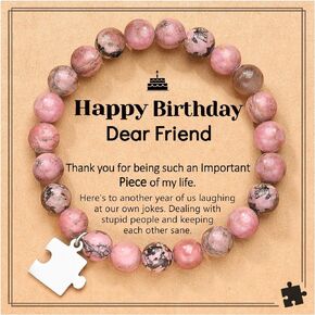 Puzzle Bracelets for Women Girls, Happy Birthday Gifts for Mom Grandma Best Friends Bestie