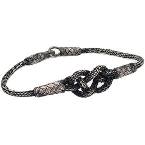 | Sterling silver kinitted bracelet, Love Knot Bracelet, Bracelets for men and women, Oxidized vikings bracelet