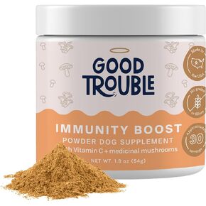 Dog Immunity Boost Powder by Good Trouble Pets - Immunity & Allergy Supplement with Turkey Tail Mushroom Powder for Dogs and Puppies, Critical Immune Defense for Small and Large Breeds (1.9 oz, Beef)