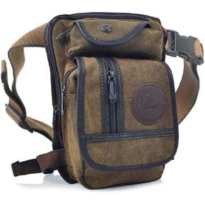 Adjustable Waist Pack Fanny Pack for Outdoor Sports, Canvas Tactical Military Drop Leg Bag for Men Women (Navy Blue)
