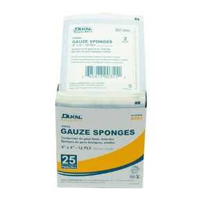 Dukal Basic Gauze Sponges, Non-Sterile, 8-ply, Bag of 200, 3"x3"