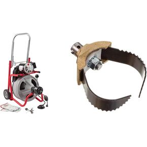 RIDGID K-400 Drain Cleaning 115-Volt Drum Machine Kit with AUTOFEED Control and C-32IW 3/8" x 75' Cable
