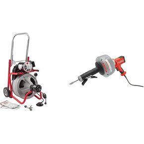 RIDGID K-400 Drain Cleaning 115-Volt Drum Machine Kit with AUTOFEED Control and C-32IW 3/8" x 75' Cable