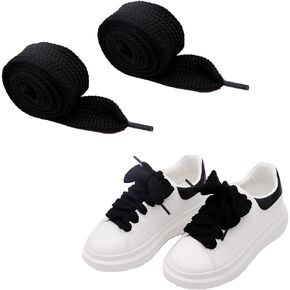 Extra Wide Shoelaces Thick Fat Shoe Laces Strings for Sneakers Athletic Sports Shoes, 55.1 Inch, White