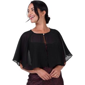 BlackButterfly Soft Wedding Wrap Evening Sheer Chiffon Cover Up Cape Shawl in Kuwait