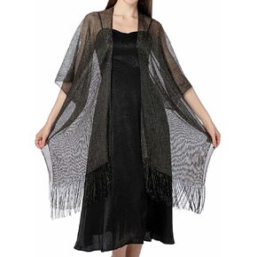 شال مسائي لامع لامع من GORAIS وسترة نسائية شفافة بأكمام قصيرة لفساتين الحفلات in Kuwait